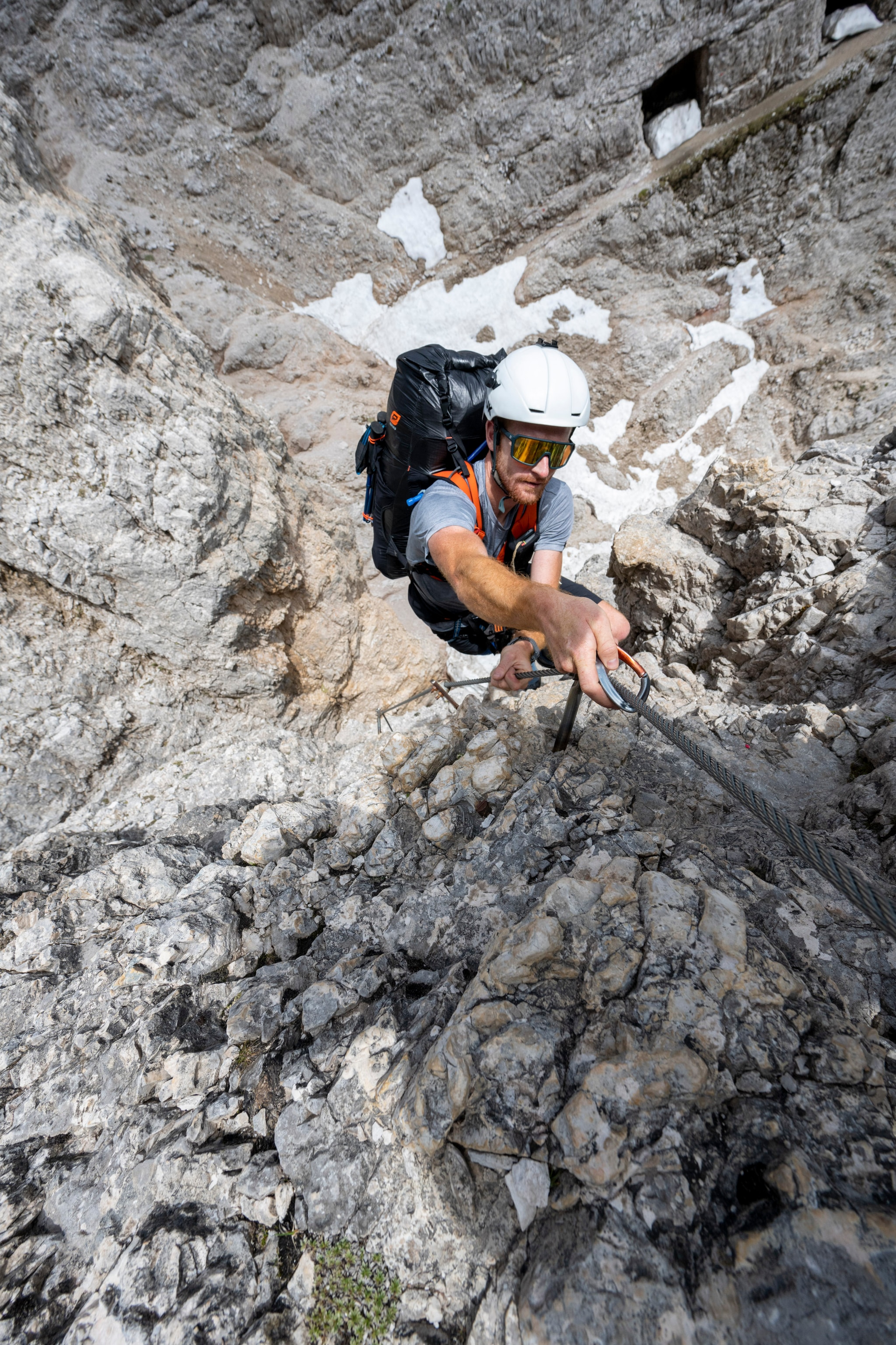 Logan Walters climbs during Red Bull X-Alps in Italy on June 20, 2023.